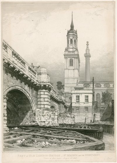 オールドロンドンブリッジ、セントマグナス、記念碑の一部 作： エドワード・ウィリアム・クック